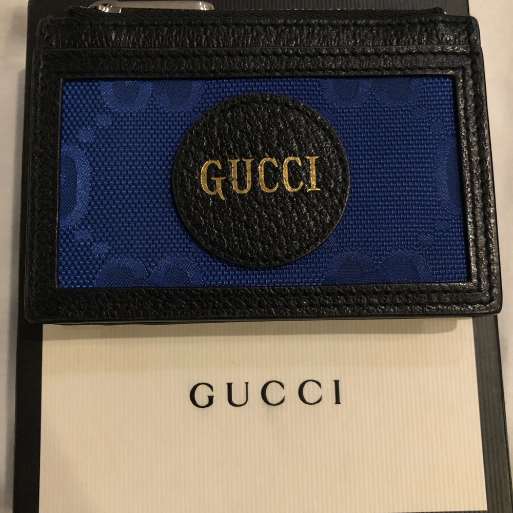 New Gucci Off The Grid Blue Card Holder Wallet